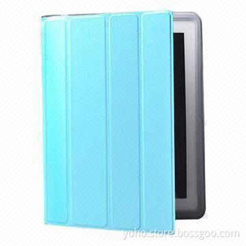 Blue Frame Stand Leather Case for New iPad, Durable and Beautiful Design, Comfortable Grip